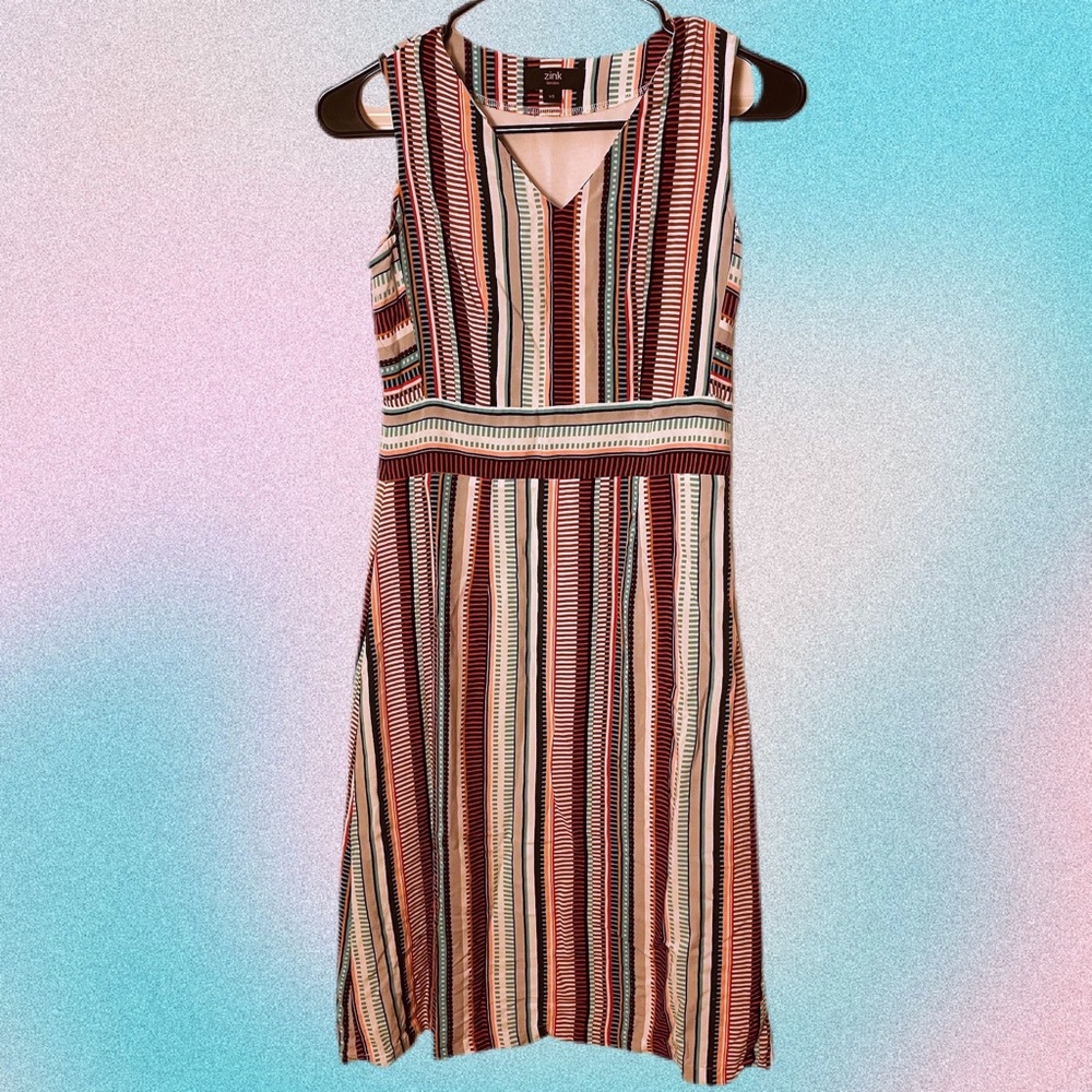 Zink London striped knee length  dress